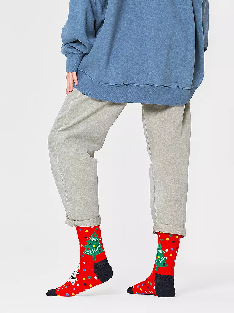 HAPPY SOCKS | Chaussettes Femme HOLIDAYS 36-40 rouge | Rouge