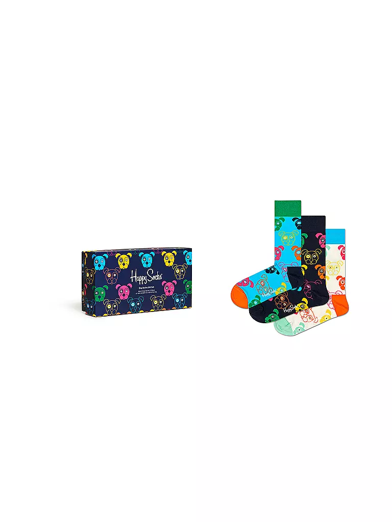 HAPPY SOCKS | Chaussettes femme MIXED DOG SOCKS GIFT SET 36-40 lot de 3 multi | bunt