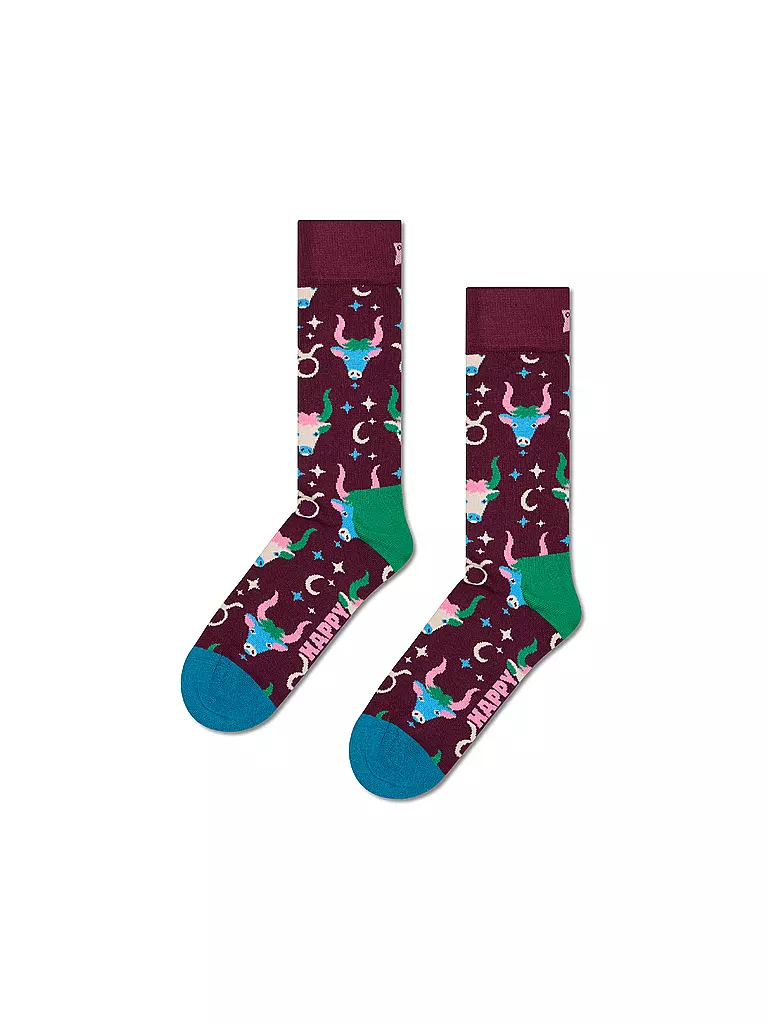 HAPPY SOCKS | Chaussettes Femme TAUREAU 36-40 rouge foncé | Rouge foncé