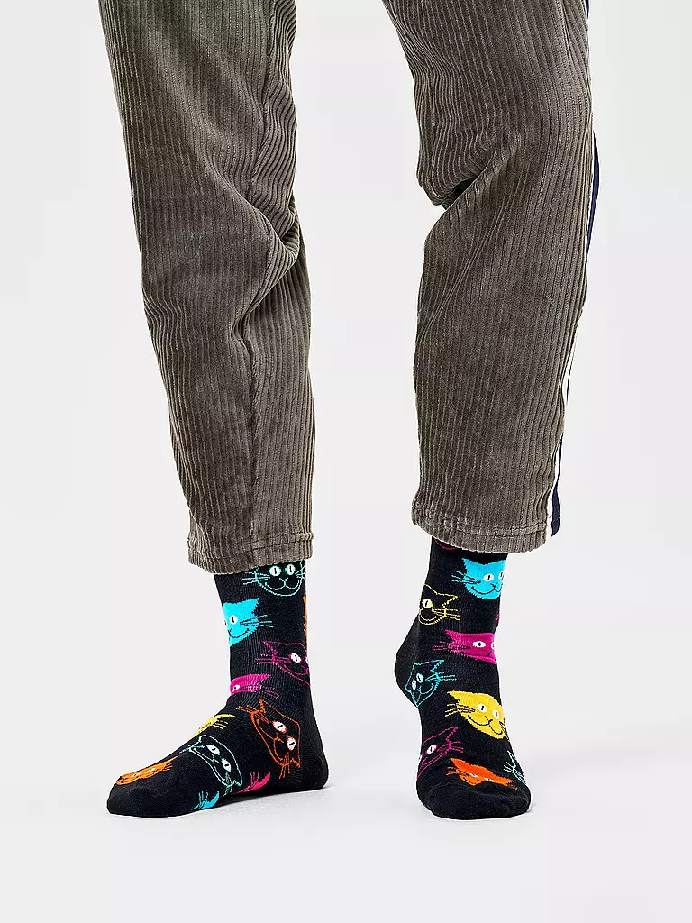 HAPPY SOCKS | Chaussettes homme CAT noir | schwarz