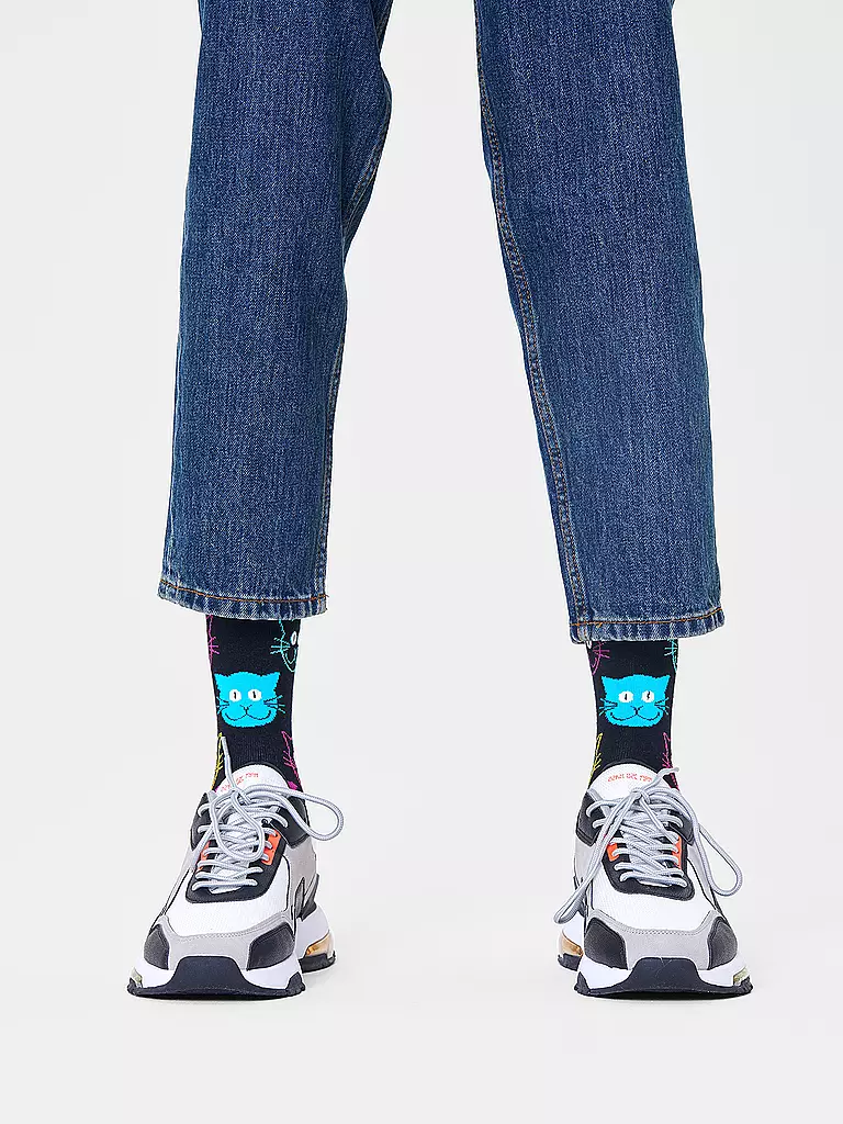 HAPPY SOCKS | Chaussettes homme CAT noir | schwarz