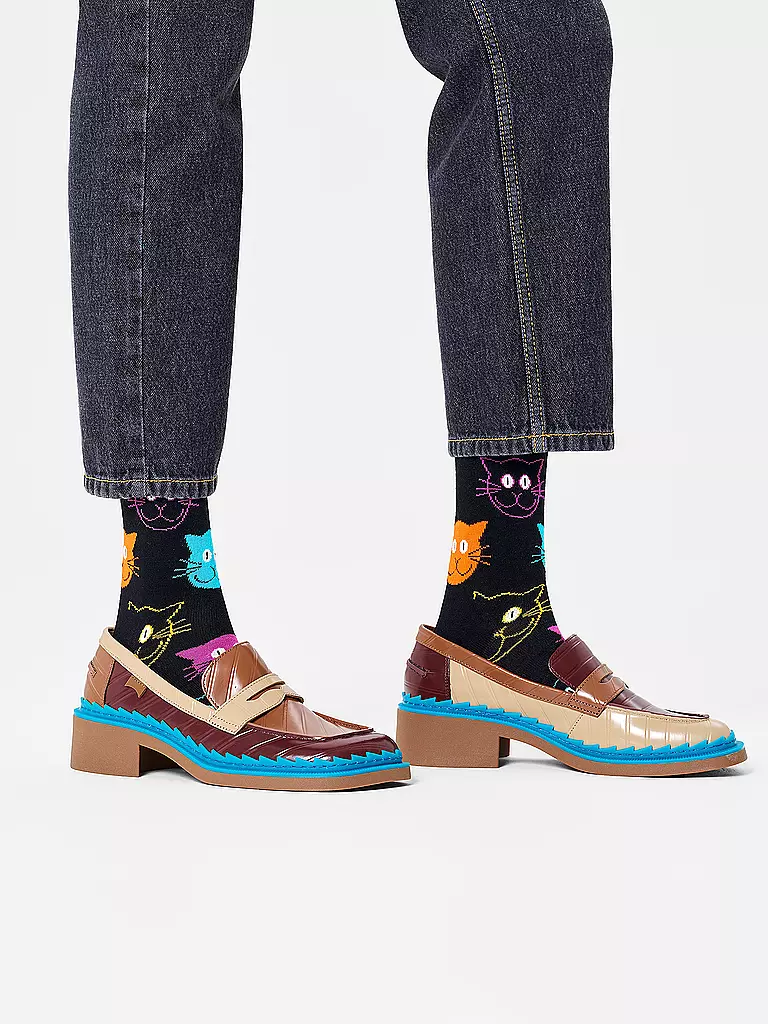 HAPPY SOCKS | Chaussettes homme CAT noir | schwarz