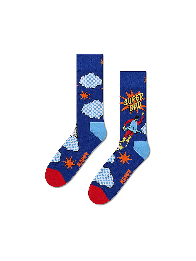 HAPPY SOCKS | Chaussettes homme FLYING SUPER DAD 41-46 blue | Bleu