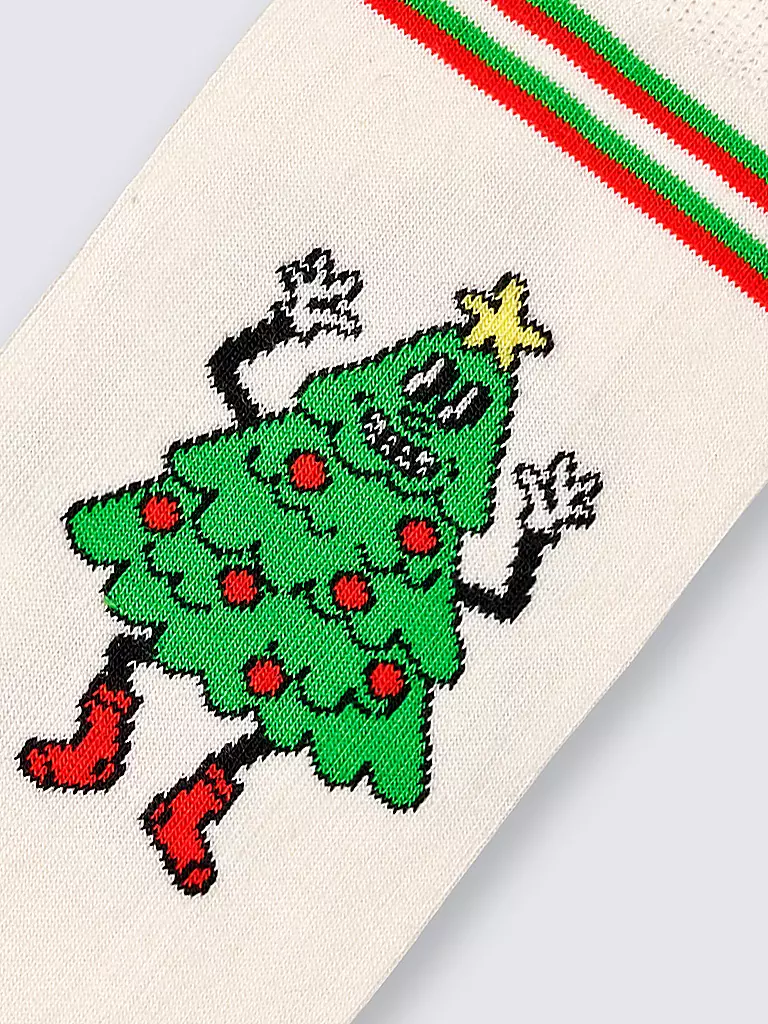 HAPPY SOCKS | Chaussettes homme HAPPY TREE taille 41 - 46 white | Crème