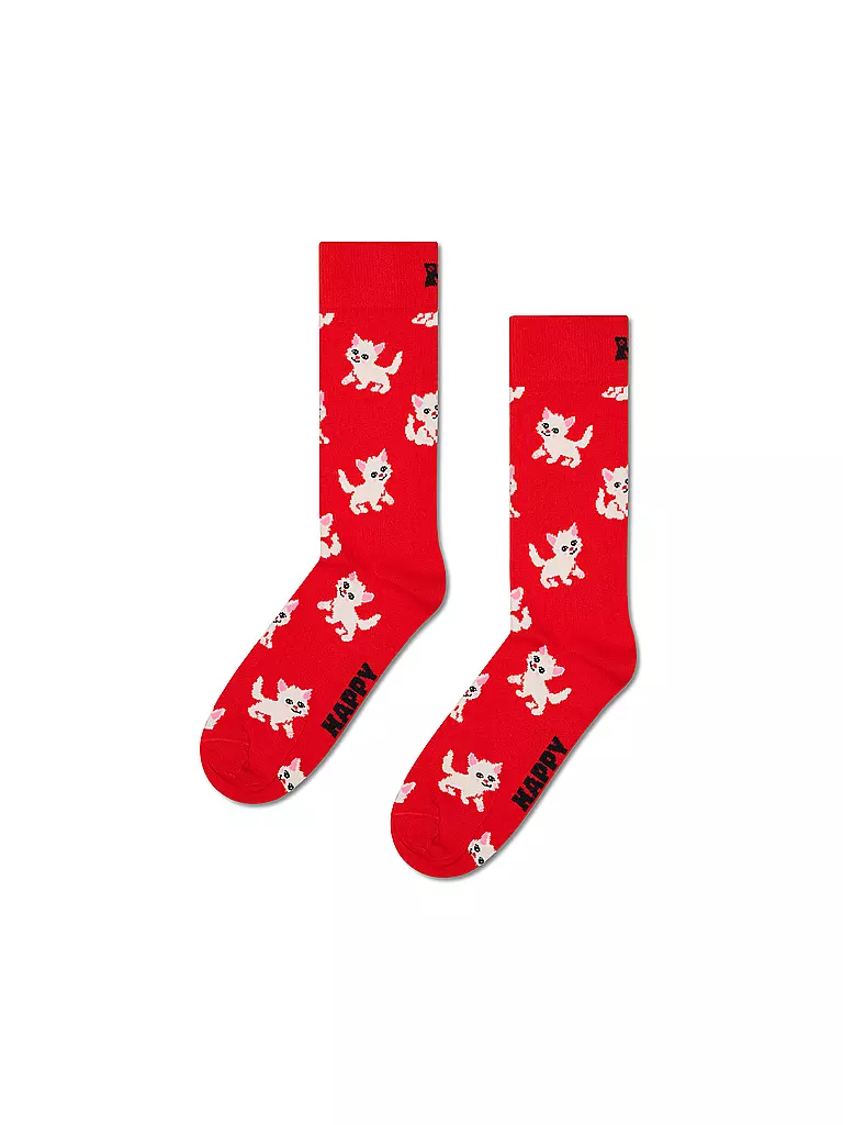 HAPPY SOCKS | Chaussettes homme KITTEN 41-46 rouge | rot