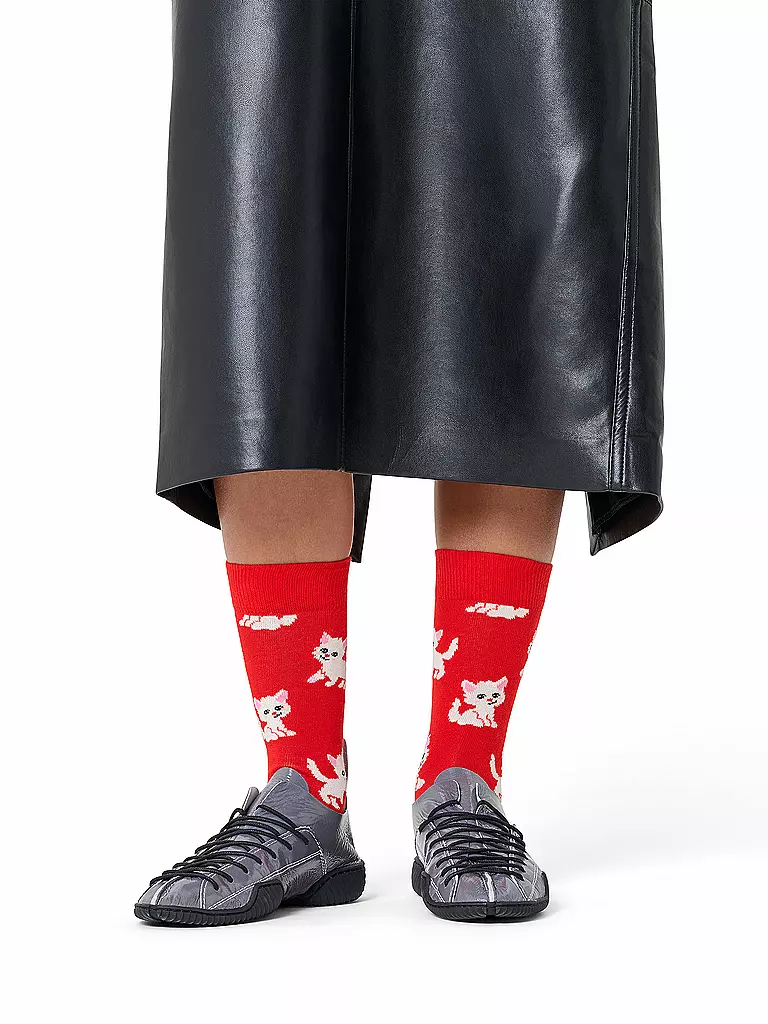 HAPPY SOCKS | Chaussettes homme KITTEN 41-46 rouge | rot