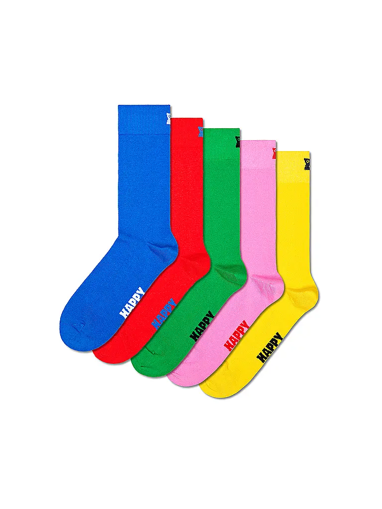 HAPPY SOCKS | Chaussettes homme lot de 5 SOLID 41-46 bleu | Bleu