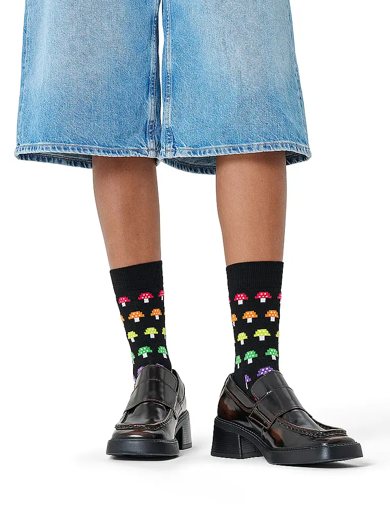 HAPPY SOCKS | Chaussettes Homme MUSHROOM STRIPE 41-46 black | Noir