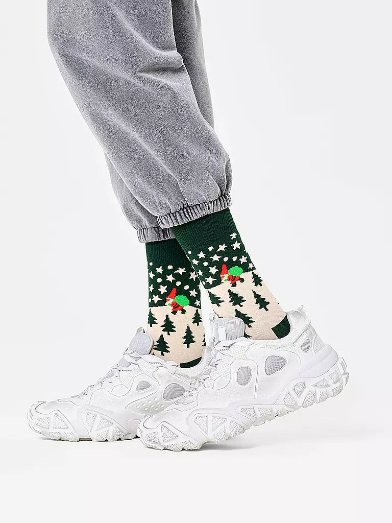 HAPPY SOCKS | Chaussettes homme SANTA taille 41 - 46 vert foncé | Vert foncé