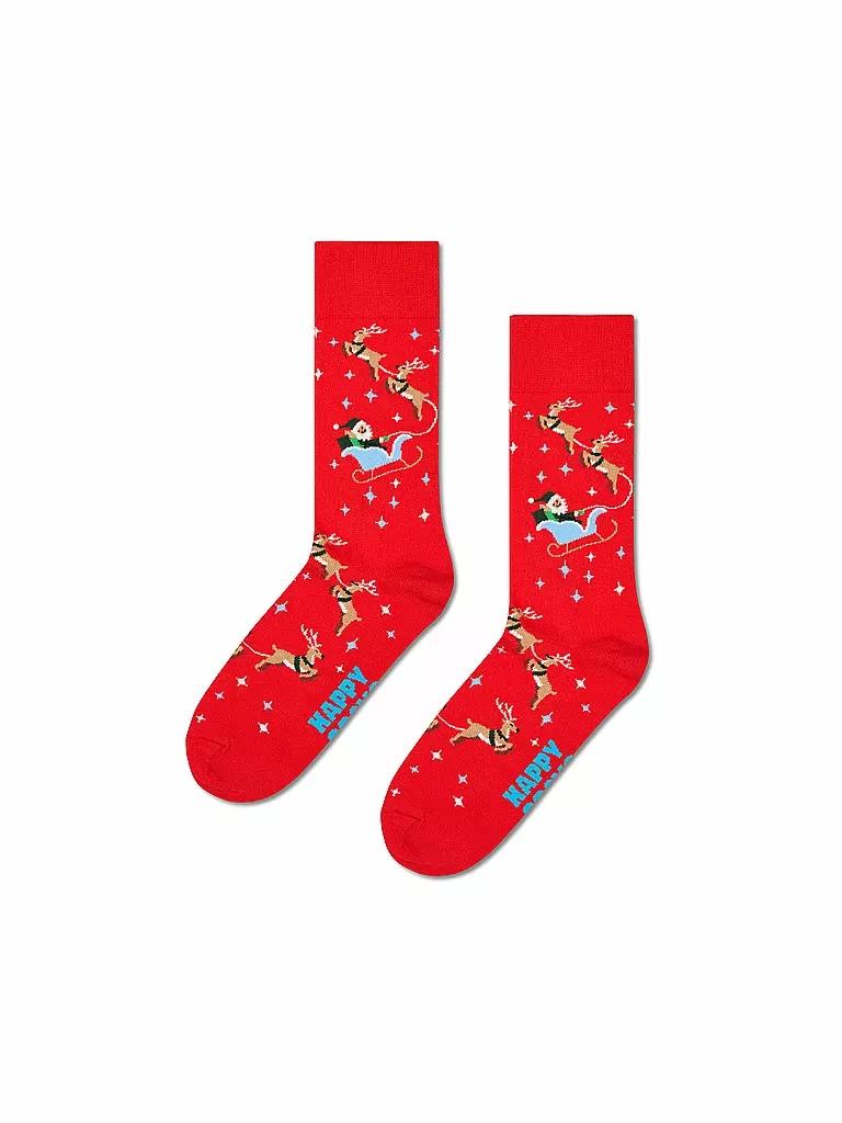 HAPPY SOCKS | Chaussettes Homme SLEIGH 41-46 red | Rouge