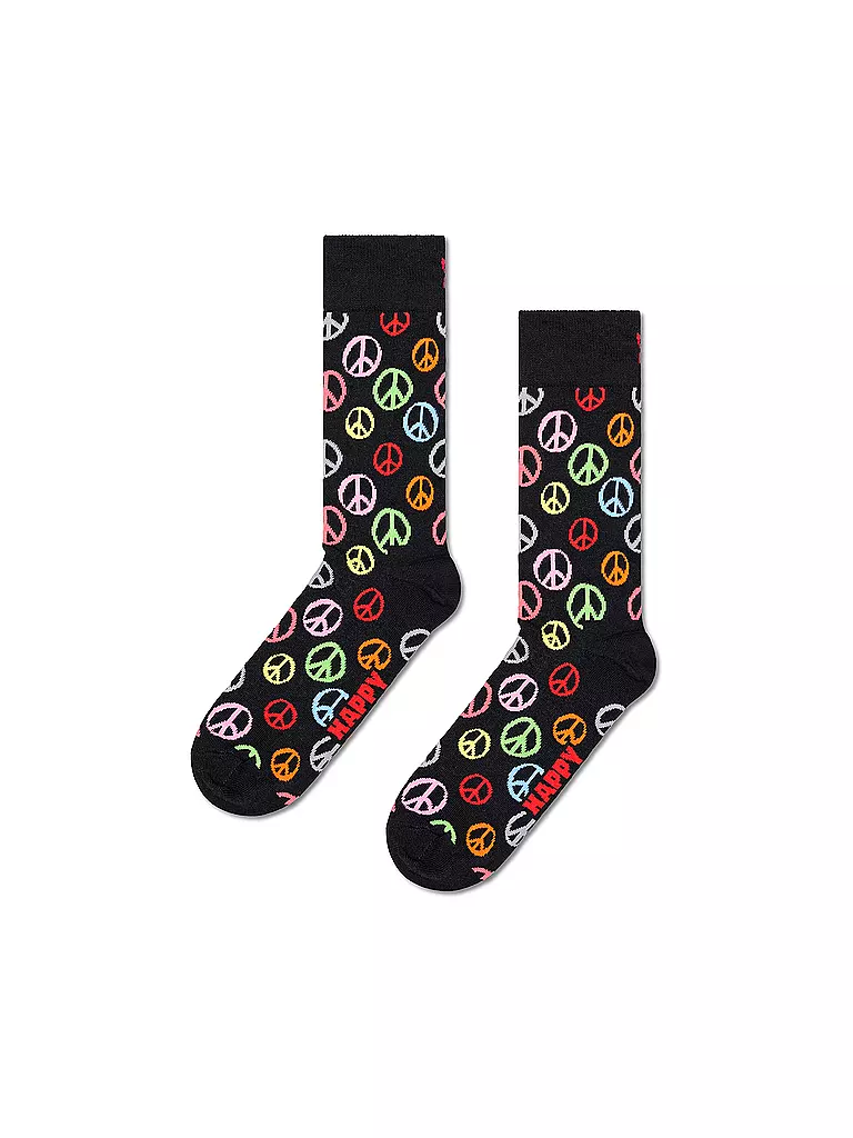 HAPPY SOCKS | Chaussettes PEACE pour femmes 36-40 noir | schwarz