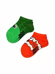 HAPPY SOCKS | Chaussettes Sneaker Enfant TURTLE, lot de 2, vert | Vert