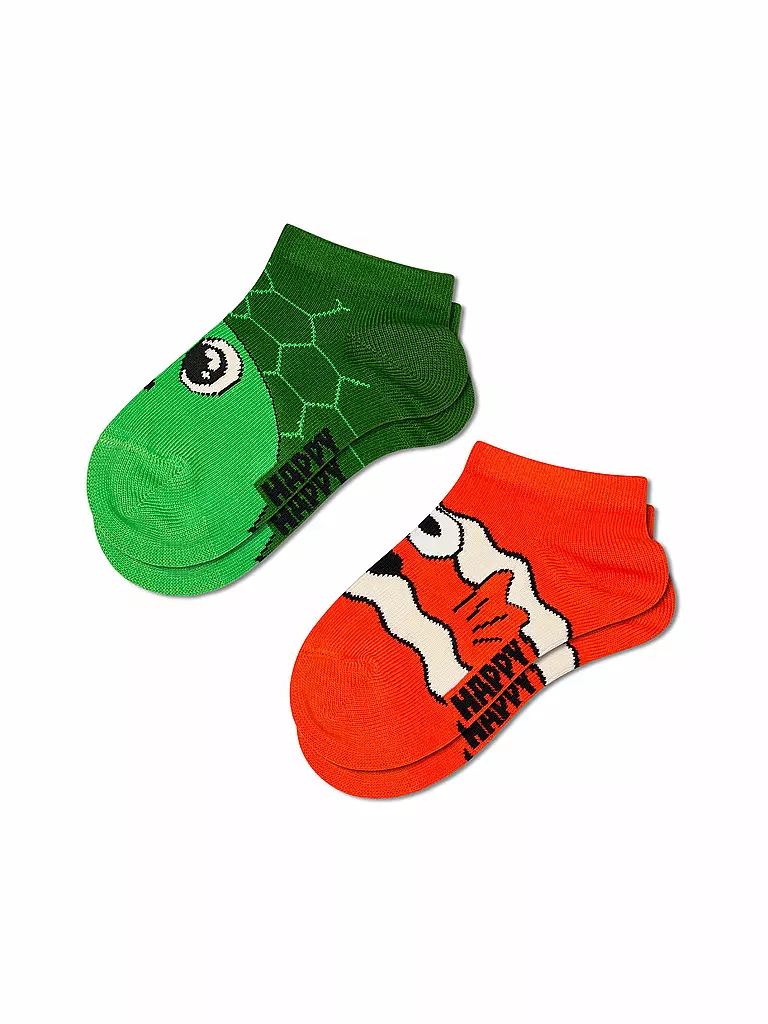 HAPPY SOCKS | Chaussettes Sneaker Enfant TURTLE, lot de 2, vert | grün