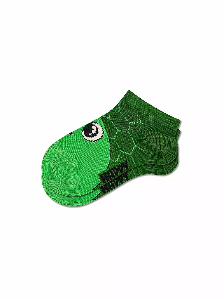 HAPPY SOCKS | Chaussettes Sneaker Enfant TURTLE, lot de 2, vert | 