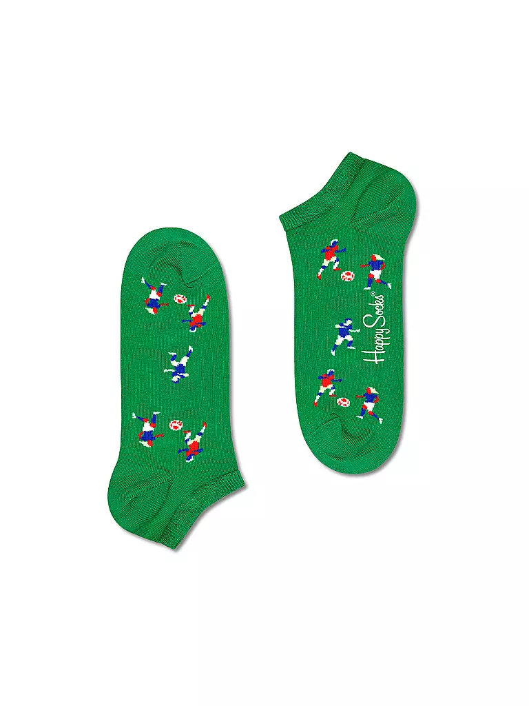 HAPPY SOCKS | Chaussettes Sneaker Femme 36-40 FOOTBALL multicolores | dunkelgrün