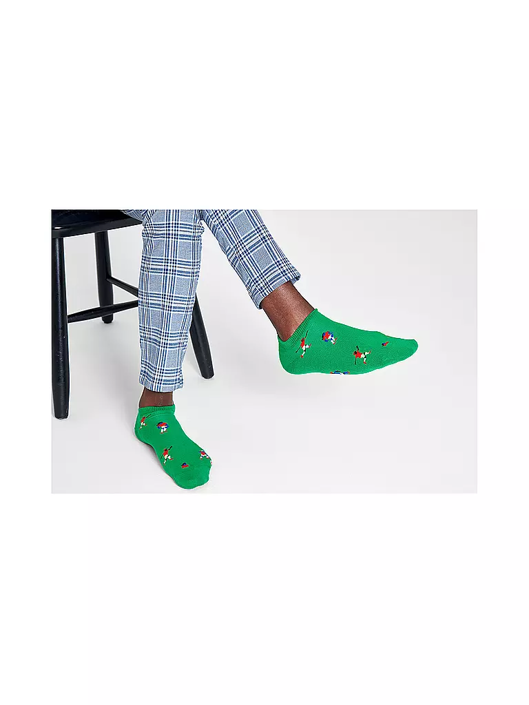 HAPPY SOCKS | Chaussettes Sneaker Femme 36-40 FOOTBALL multicolores | dunkelgrün