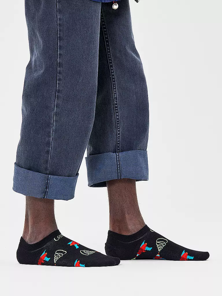 HAPPY SOCKS | Chaussettes sneaker homme LAZER QUEST noir / multi | Noir