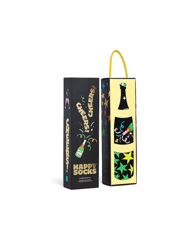 HAPPY SOCKS | Coffret cadeau de 3 paires de chaussettes pour femmes CELEBRATIONS 36-40 noir | Noir