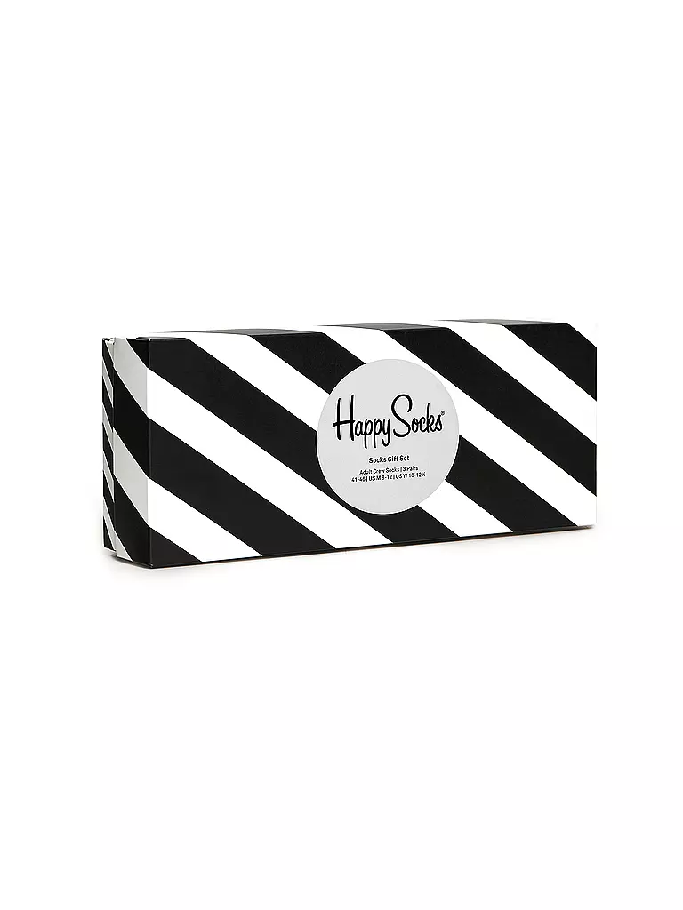 HAPPY SOCKS | Coffret cadeau de chaussettes pour homme NOIR & BLANC, paquet de 4, tailles 41-46 noir | Noir