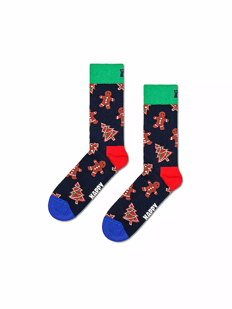 HAPPY SOCKS | Coffret cadeau de Noël pour femmes, lot de 3 paires, tailles 36-40, bleu marine | 