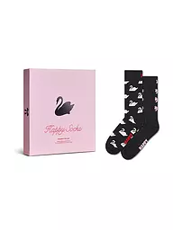 HAPPY SOCKS | Coffret cadeau femme 2 paires CYGNE 36-40 rose | Bleu foncé