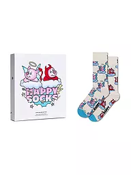 HAPPY SOCKS | Coffret cadeau femme 2 paires GOOD BAD PIG 36-40 white | Crème