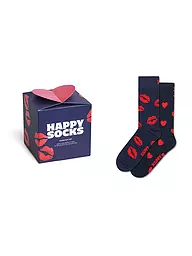 HAPPY SOCKS | Coffret cadeau femme 2 paires VALENTINES 36-40 bleu | Bleu foncé