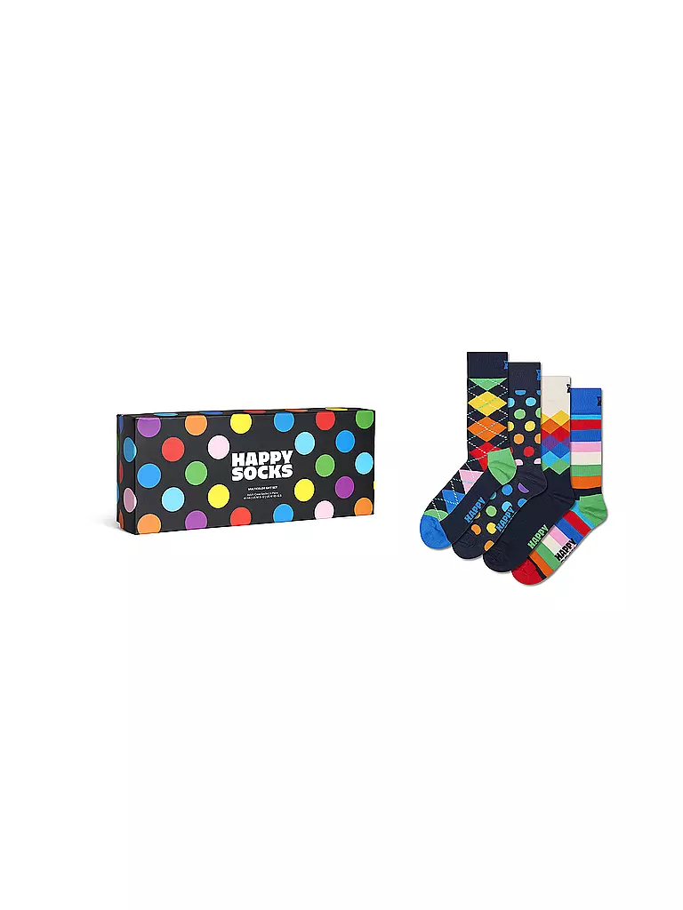 HAPPY SOCKS | Coffret cadeau femme lot de 4 MULTI 36-40 noir | schwarz