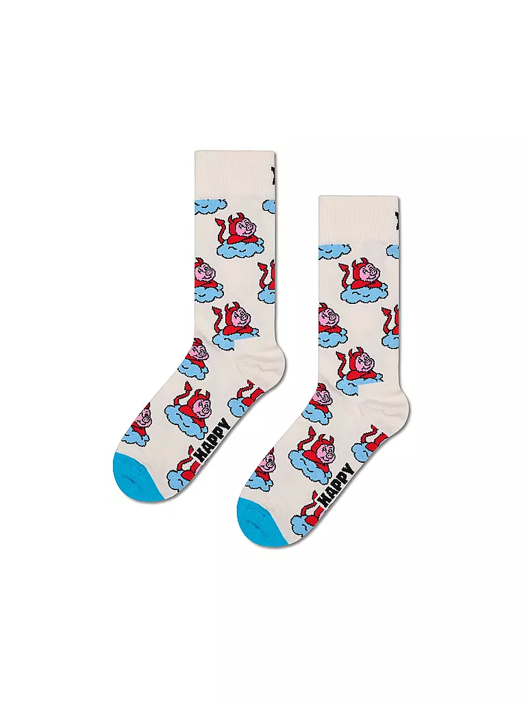 HAPPY SOCKS | Coffret cadeau homme 2 paires GOOD BAD PIG 41-46 white | Crème