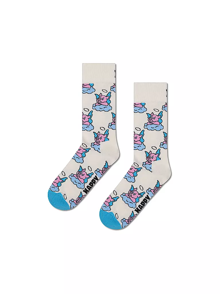 HAPPY SOCKS | Coffret cadeau homme 2 paires GOOD BAD PIG 41-46 white | Crème