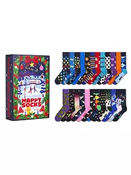HAPPY SOCKS | Coffret cadeau homme 24 pièces CALENDRIER DE L'AVENT 41-46 marine | Bleu foncé