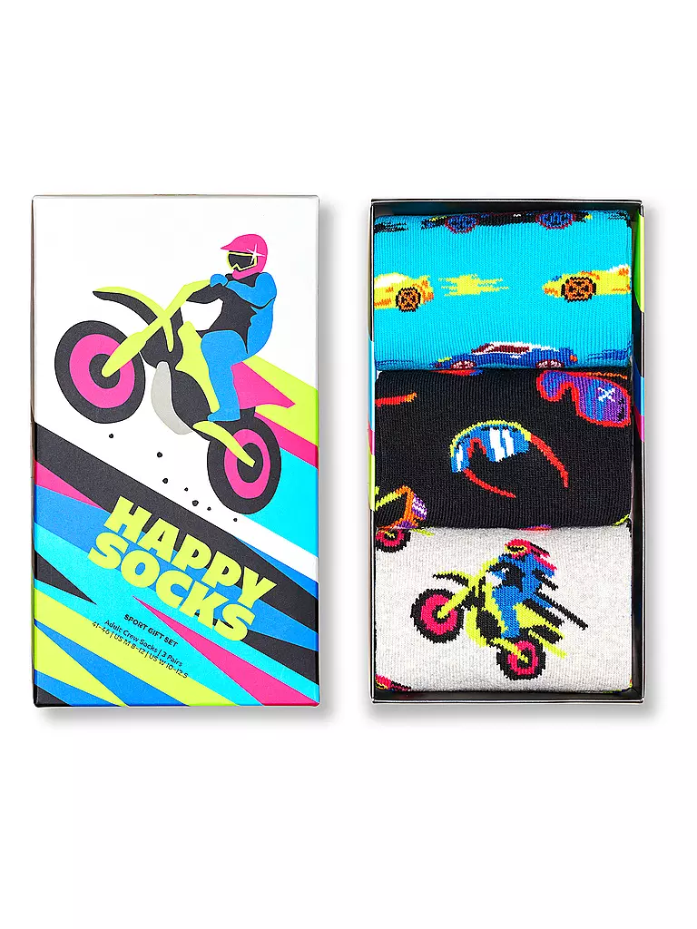 HAPPY SOCKS | Coffret cadeau homme 3 paires FAST SPORTS 41-46 grey | 