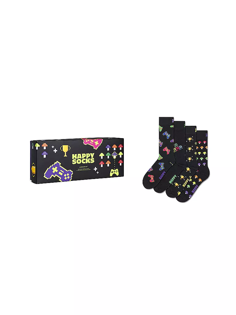 HAPPY SOCKS | Coffret cadeau homme 4 paires GAMER 41-46 noir | schwarz