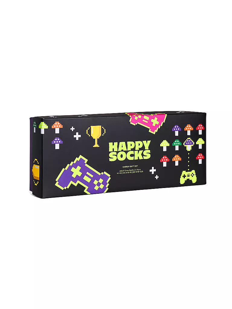 HAPPY SOCKS | Coffret cadeau homme 4 paires GAMER 41-46 noir | 