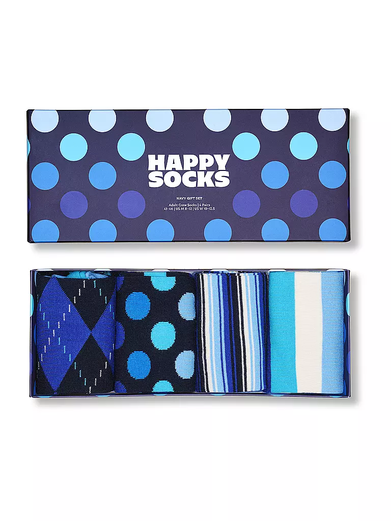 HAPPY SOCKS | Coffret cadeau homme 4 paires NAVY SOCKS 41-46 navy | Bleu