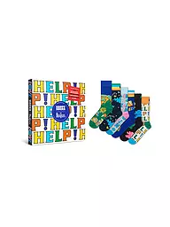 HAPPY SOCKS | Coffret cadeau homme 6 paires THE BEATLES 41-46 noir | Noir