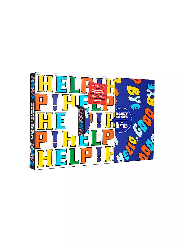 HAPPY SOCKS | Coffret cadeau homme 6 paires THE BEATLES 41-46 noir | 