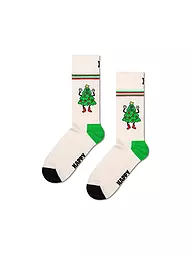 HAPPY SOCKS | Herren Socken HAPPY TREE Gr. 41 - 46 white | Crème