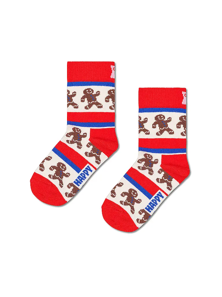 HAPPY SOCKS | Nom du produit: Chaussettes enfant GINGERBREAD STRIPE navy | Rouge