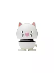 HOPTIMIST | Figurine décorative Chat 7,3cm Gris clair | Blanc