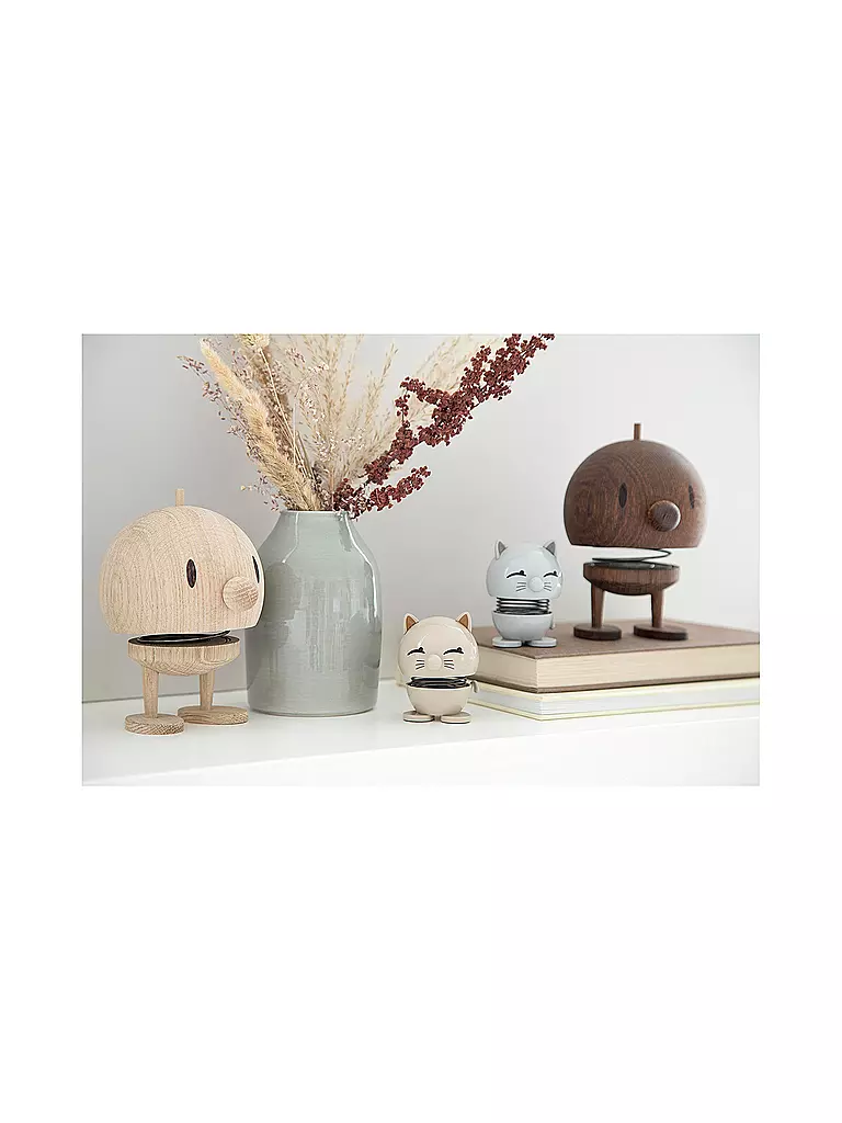 HOPTIMIST | Figurine décorative Chat 7,3cm Gris clair | 