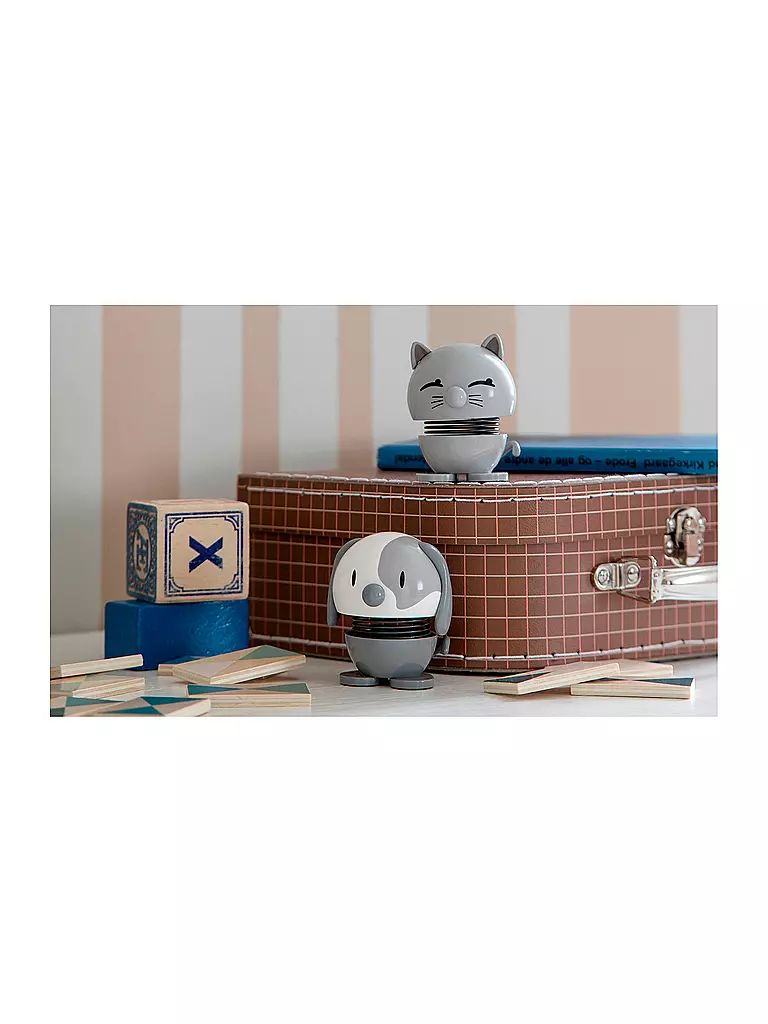 HOPTIMIST | Figurine décorative Chat 7,3cm Gris clair | 