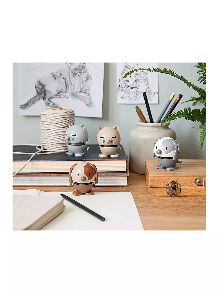 HOPTIMIST | Figurine décorative Chat 7,3cm Gris clair | 
