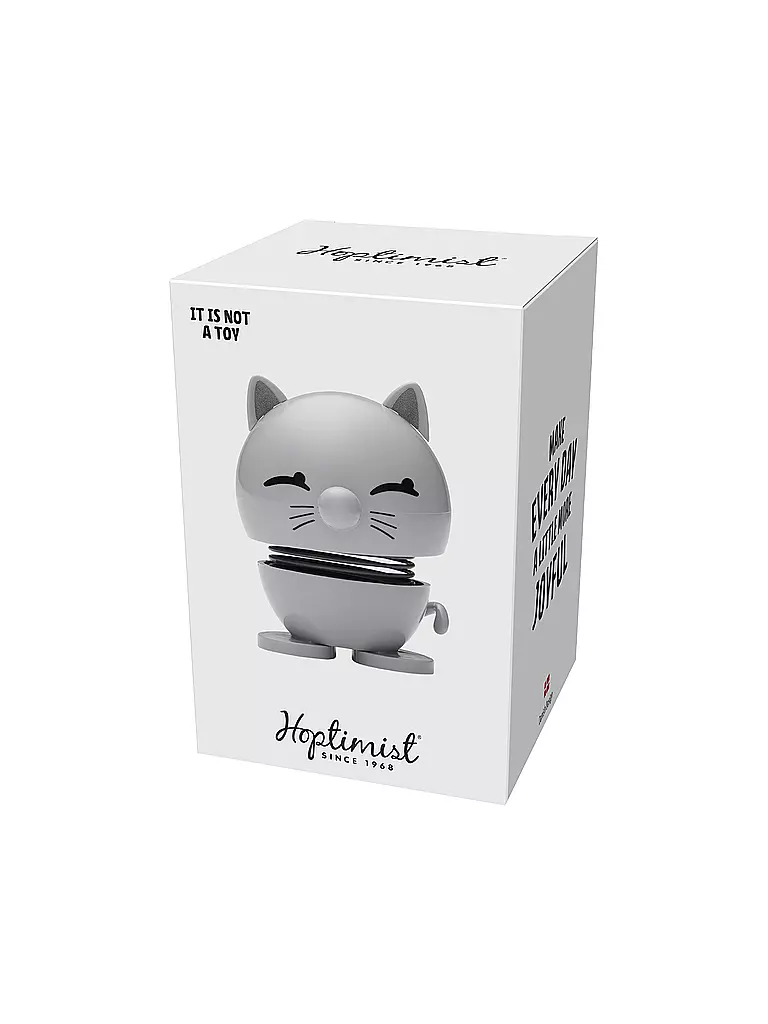 HOPTIMIST | Figurine décorative Chat 7,3cm Gris clair | 