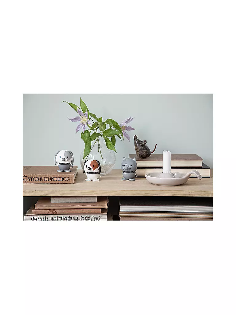 HOPTIMIST | Figurine décorative Chien 6,9cm Gris Cool | 