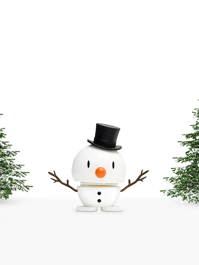HOPTIMIST | Figurine décorative Classic Bumble Bonhomme de neige 7,8cm Blanc | weiss