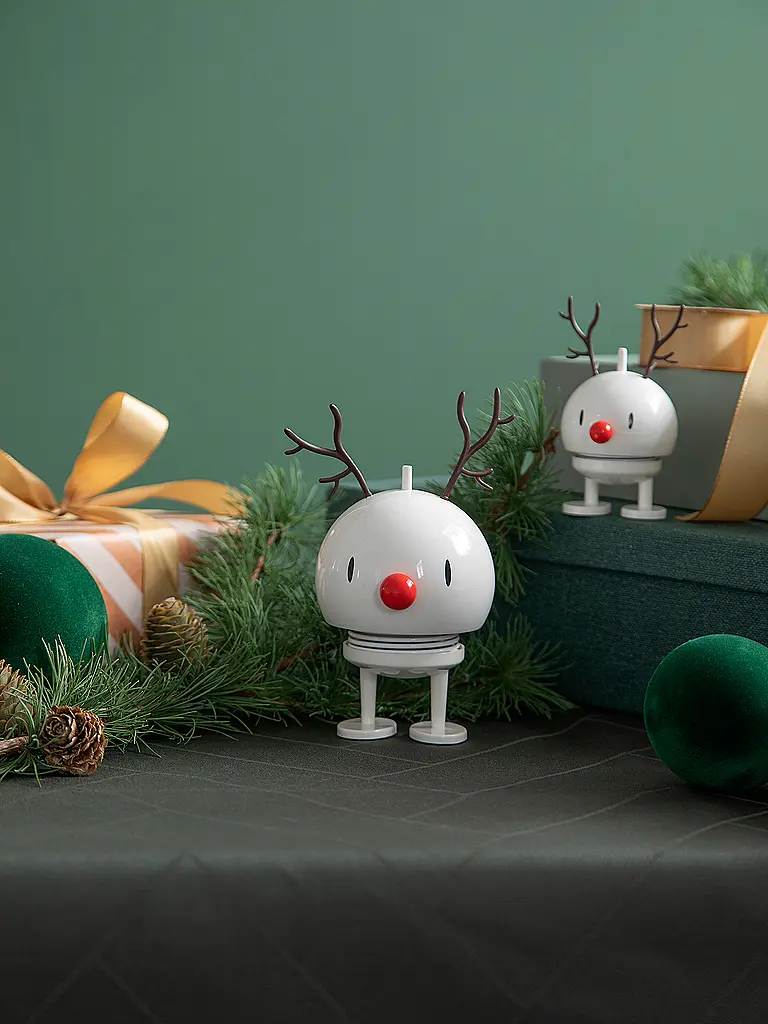 HOPTIMIST | Figurine décorative Noël Classic Bumble 9,5cm Renne Blanc | weiss