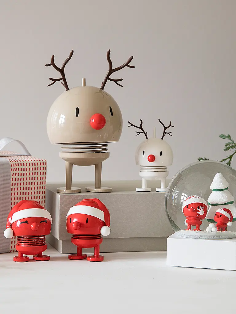 HOPTIMIST | Figurine décorative Noël Classic Bumble 9,5cm Renne Blanc | 
