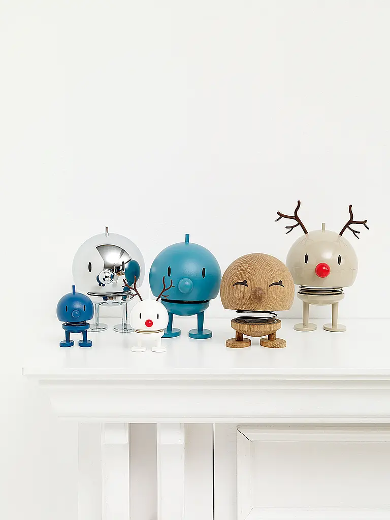 HOPTIMIST | Figurine décorative Noël Classic Bumble 9,5cm Renne Blanc | 