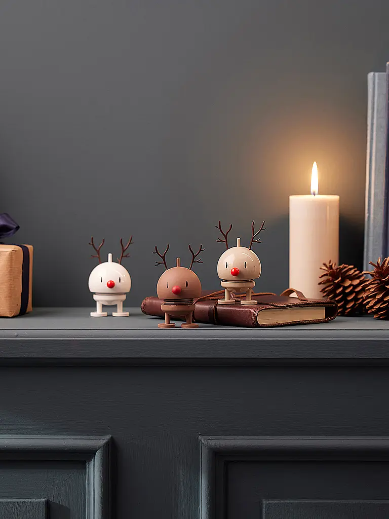 HOPTIMIST | Figurine décorative Renne Doux Bumble 9,5cm Chocolat | 